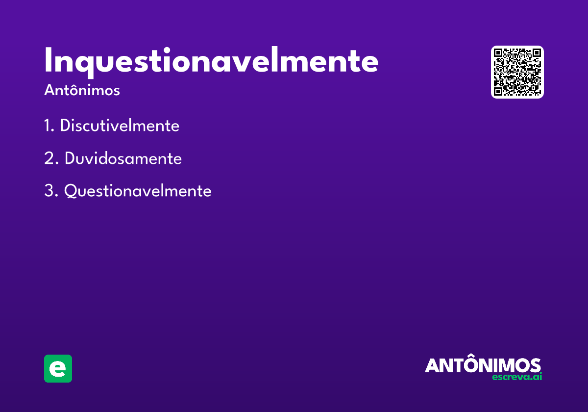 inquestionavelmente