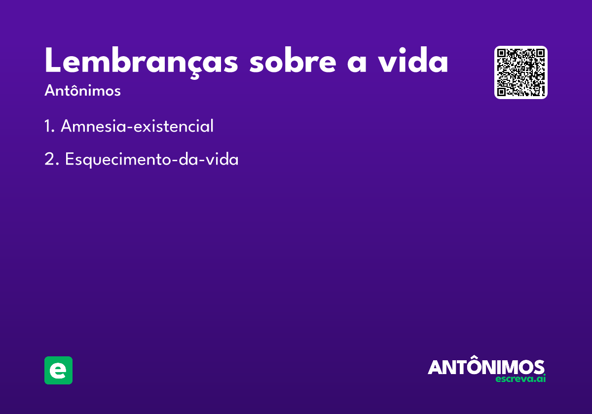 lembranças sobre a vida