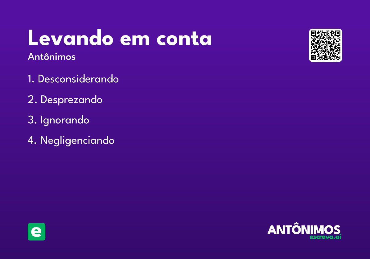 levando em conta