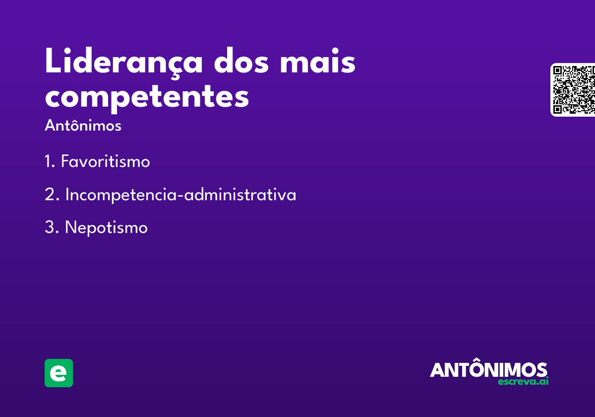 liderança dos mais competentes