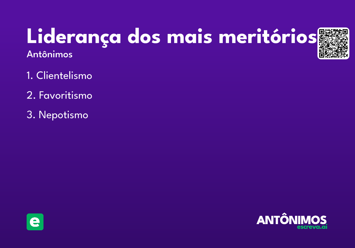 liderança dos mais meritórios