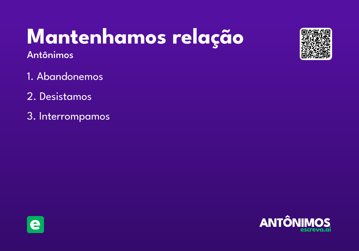 mantenhamos relação