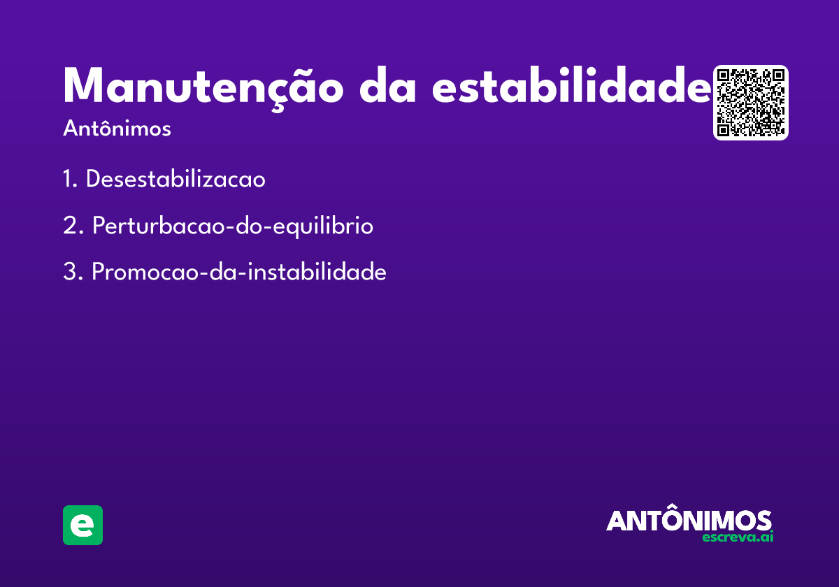 manutenção da estabilidade