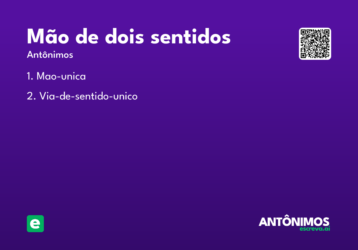 mão de dois sentidos