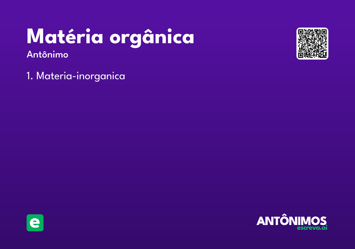 matéria orgânica