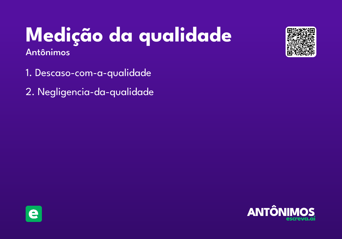medição da qualidade
