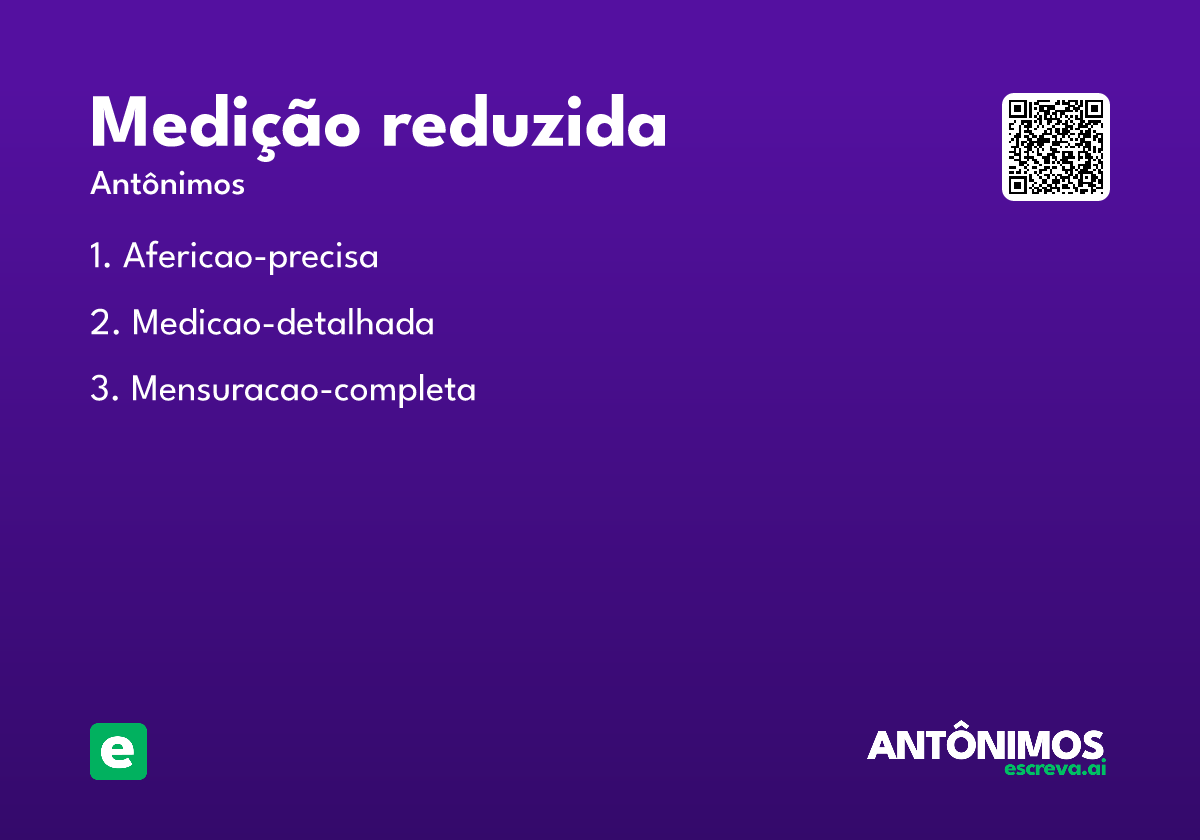 medição reduzida