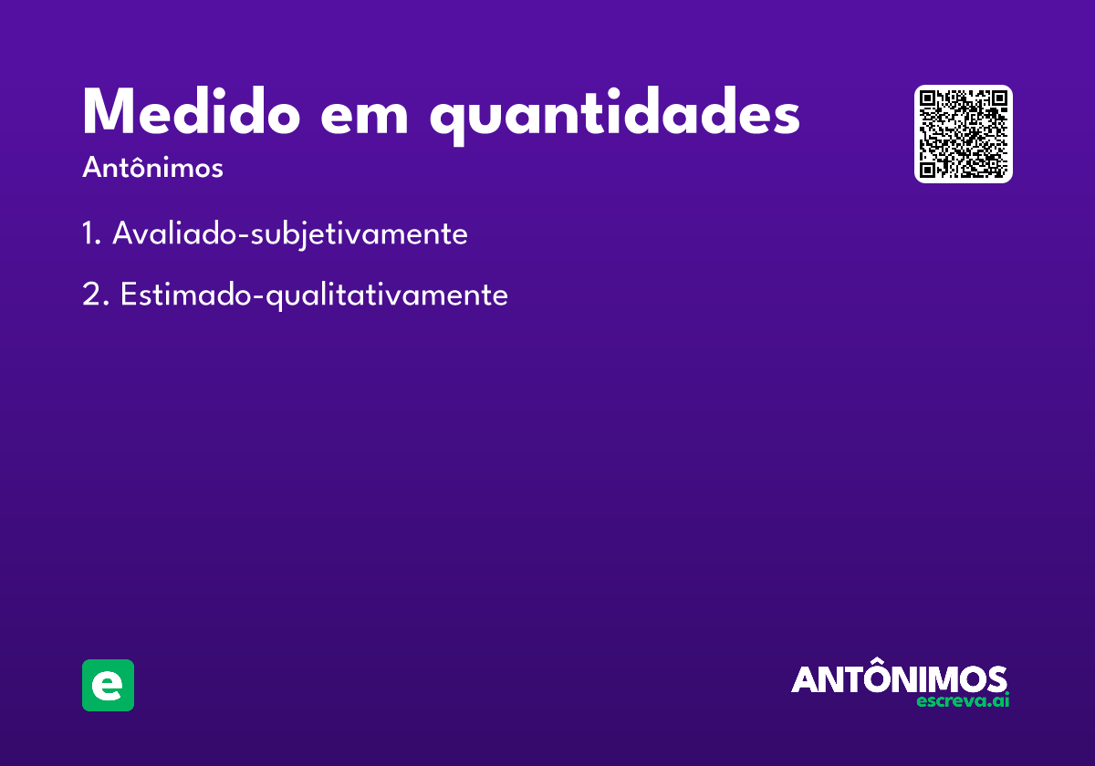 medido em quantidades