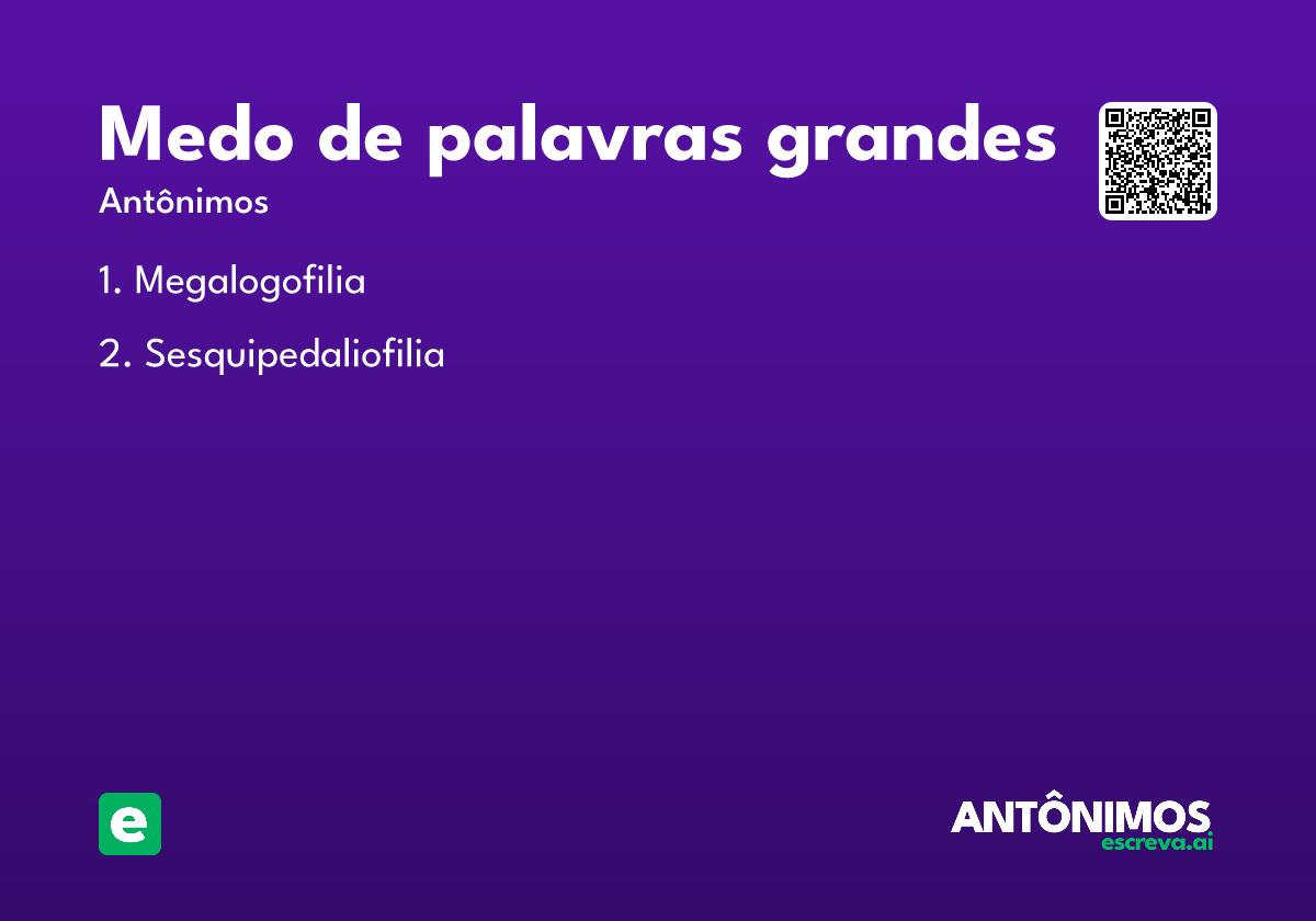 medo de palavras grandes