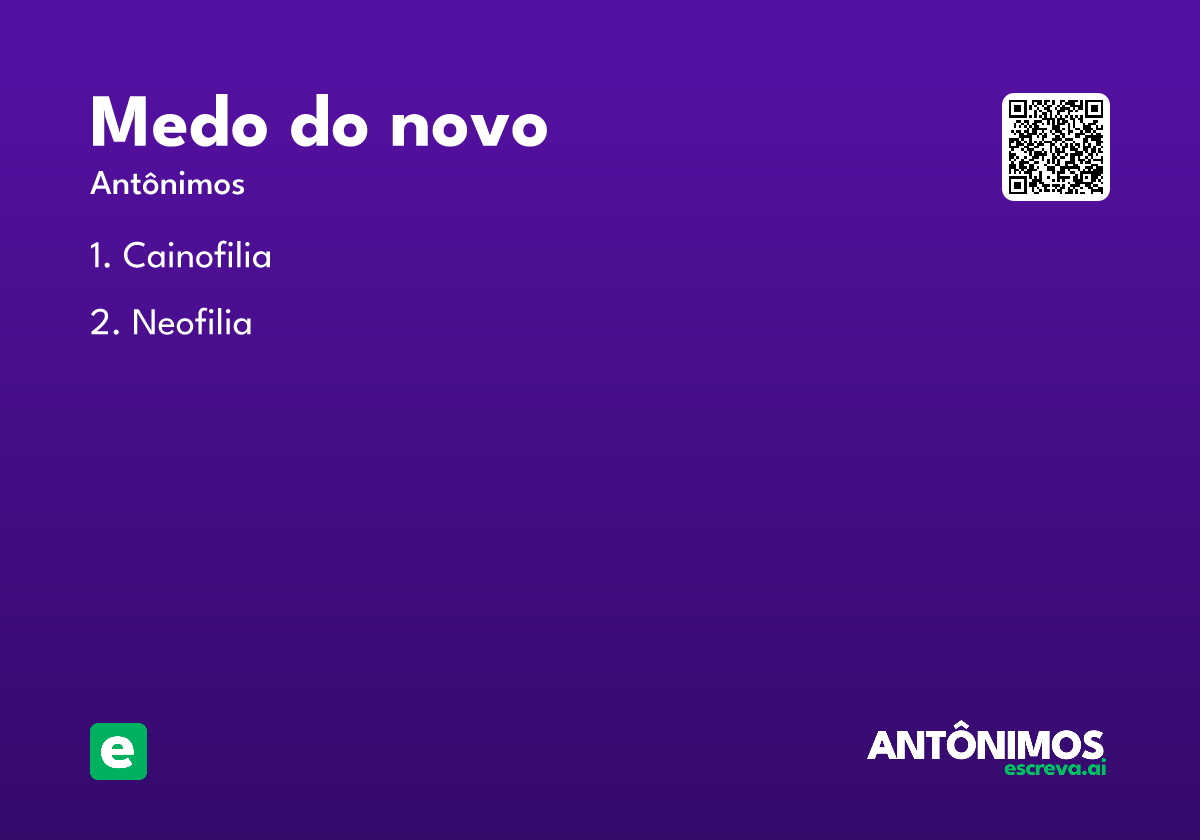 medo do novo