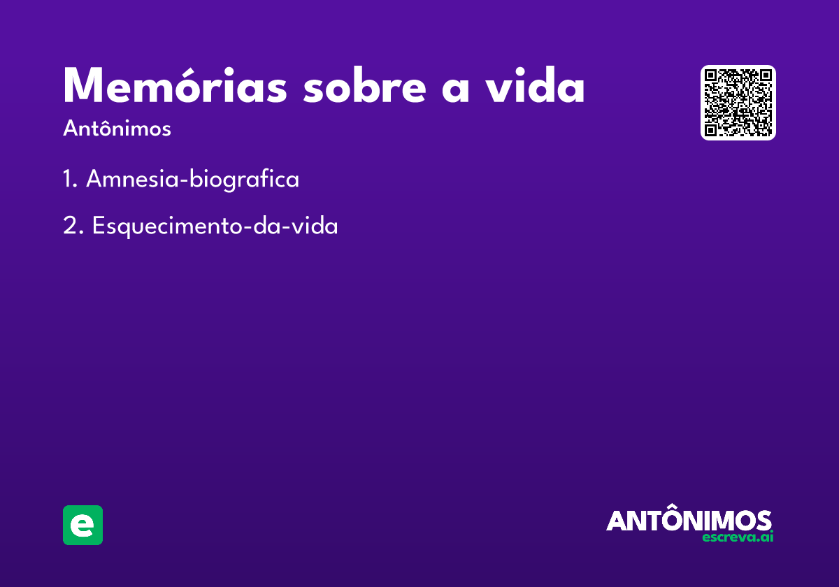 memórias sobre a vida