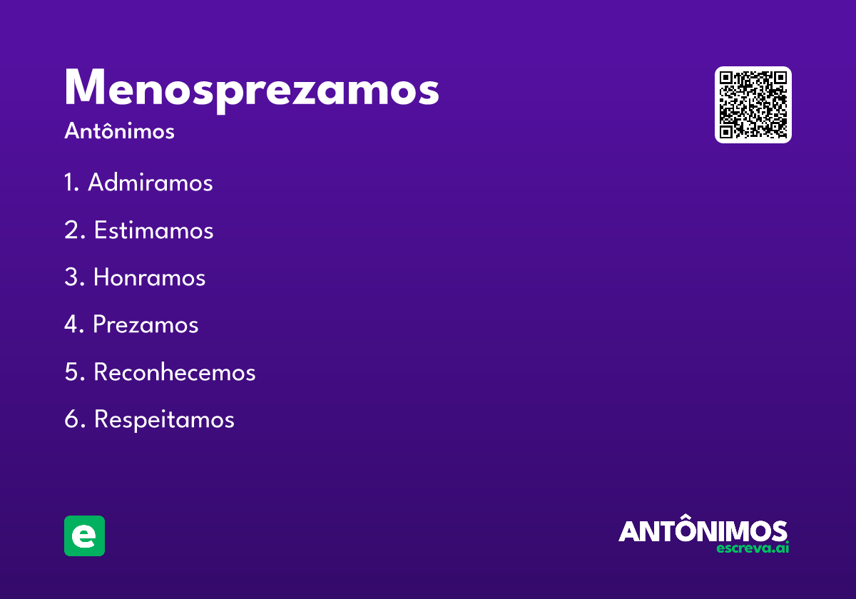 menosprezamos