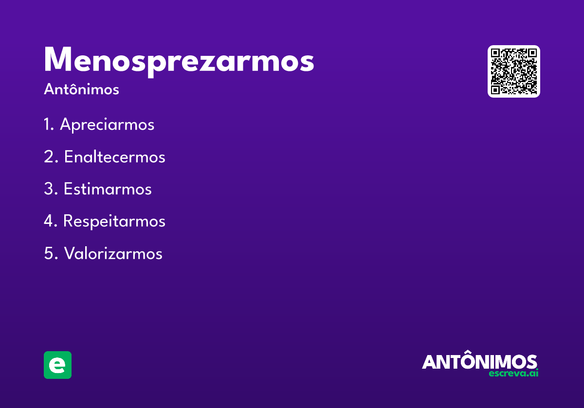 menosprezarmos