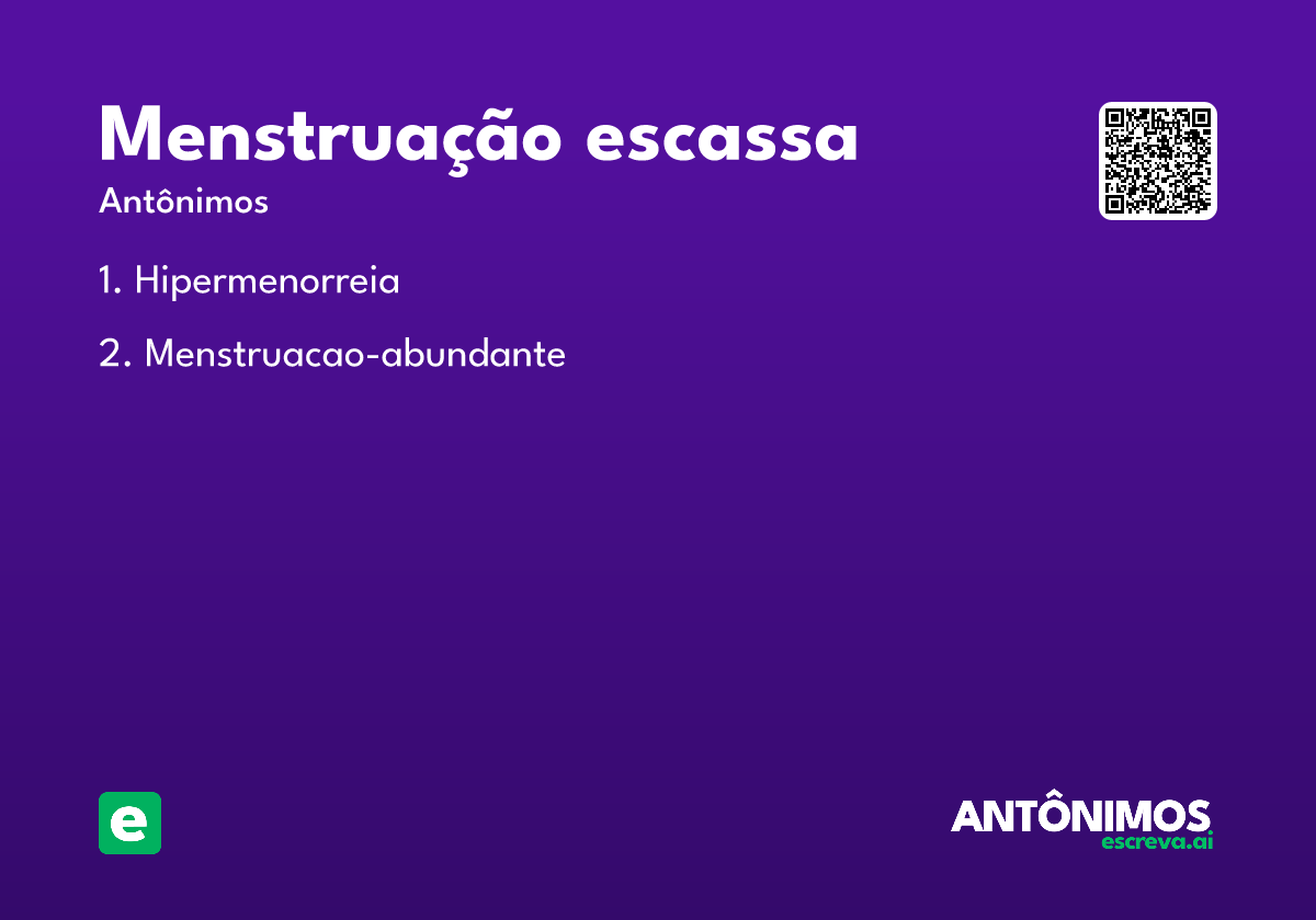 menstruação escassa