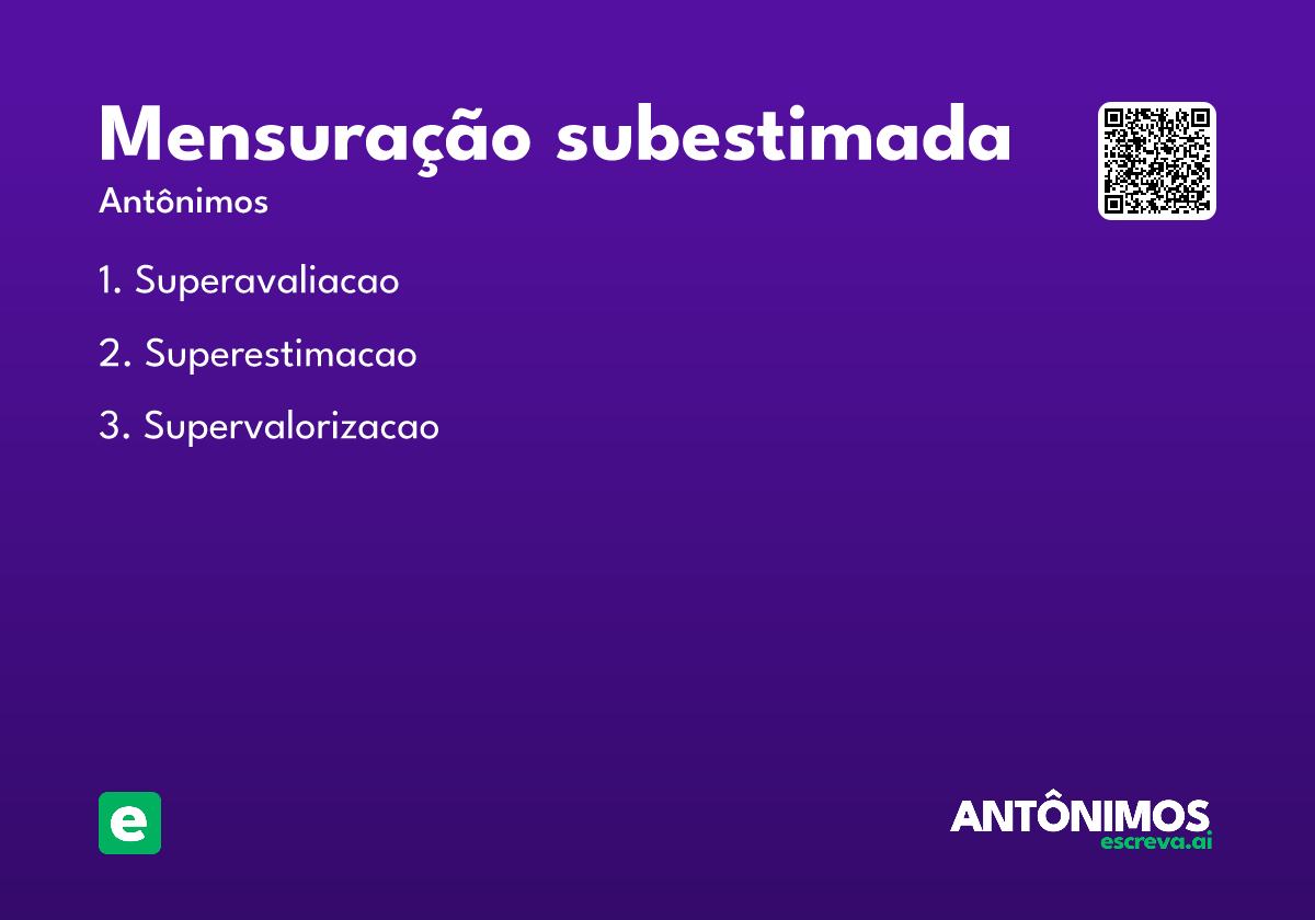 mensuração subestimada