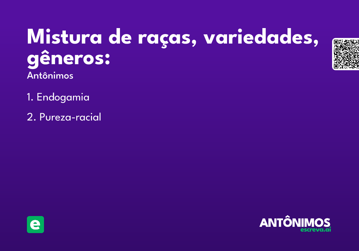 Mistura de raças, variedades, gêneros: