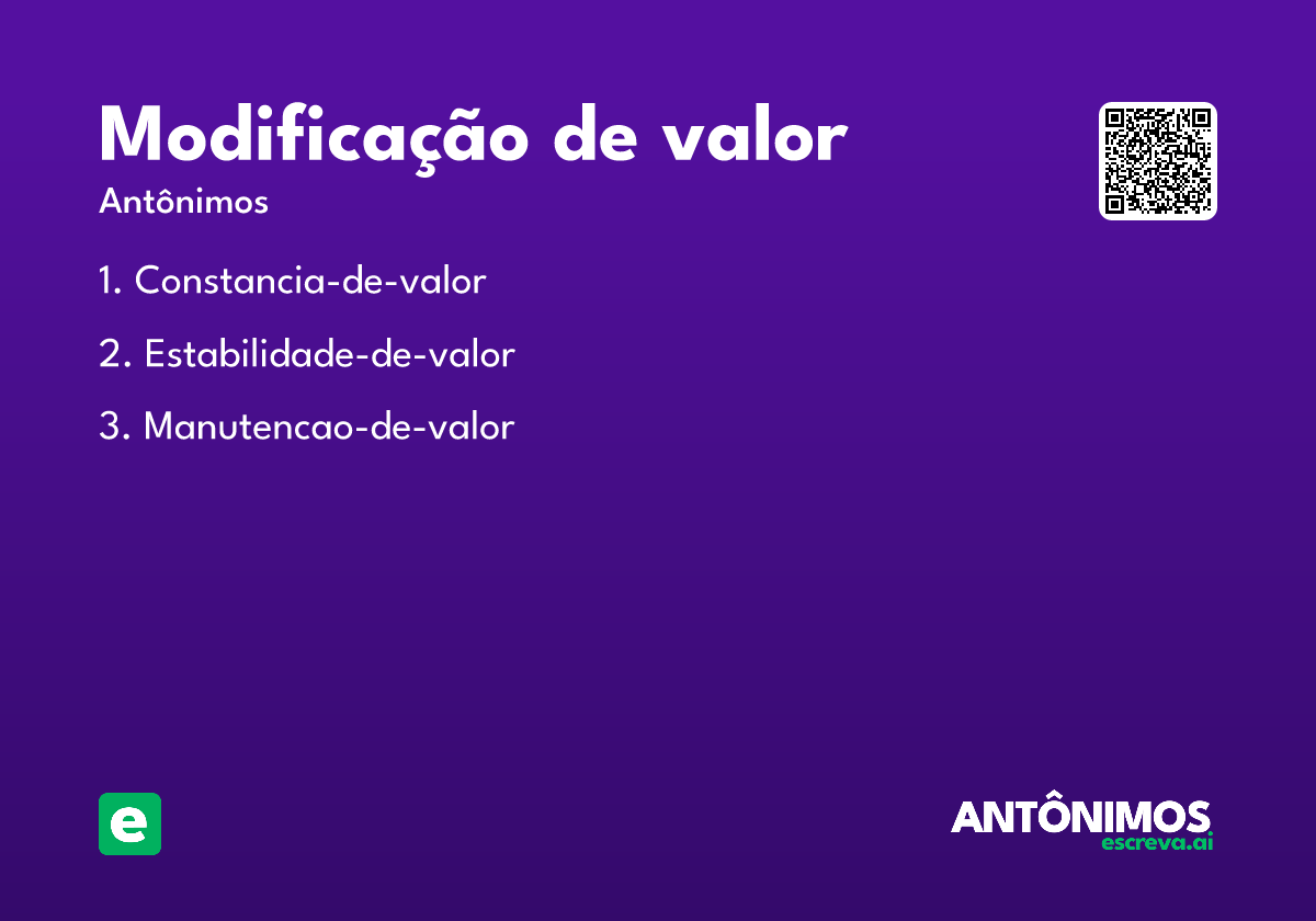 modificação de valor