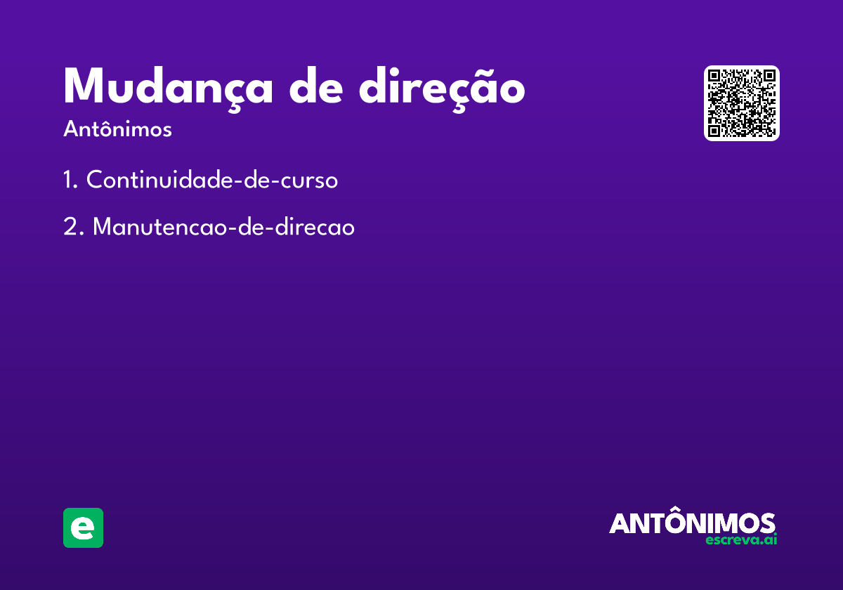 mudança de direção