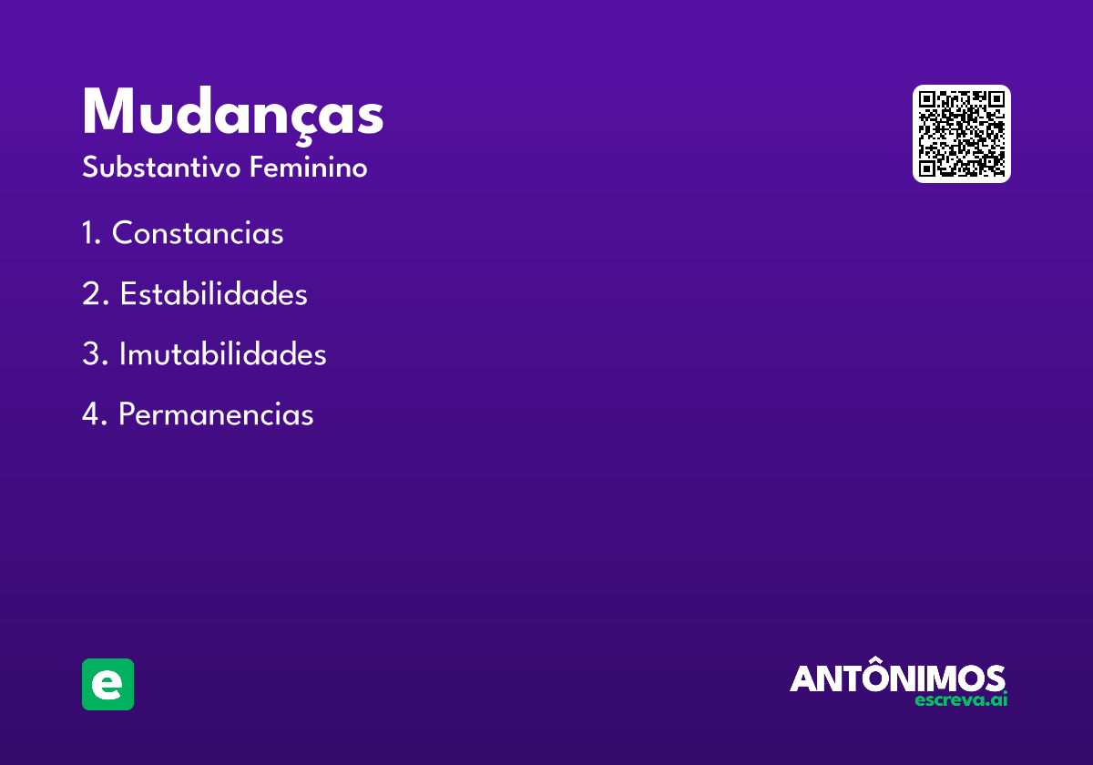 mudanças