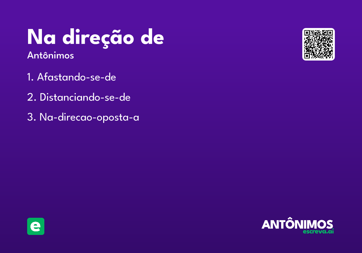 na direção de