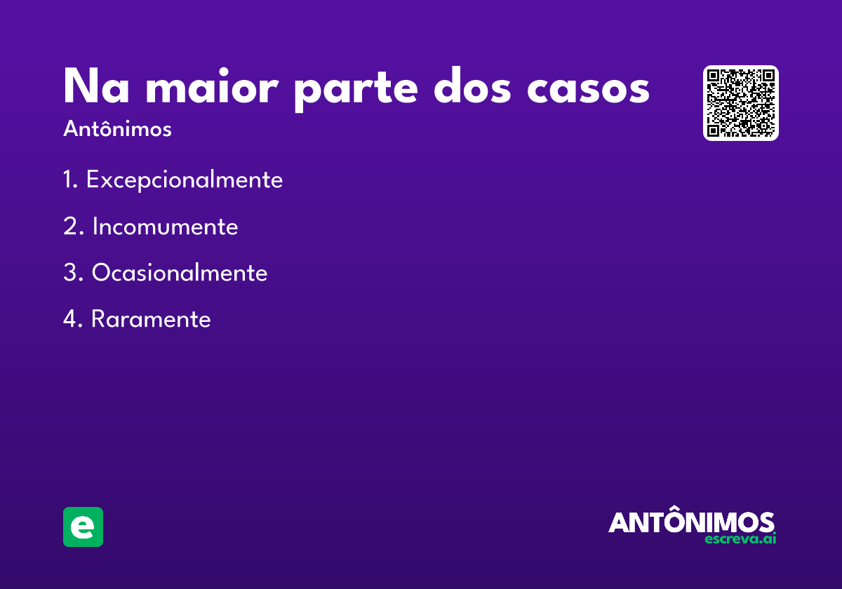 na maior parte dos casos