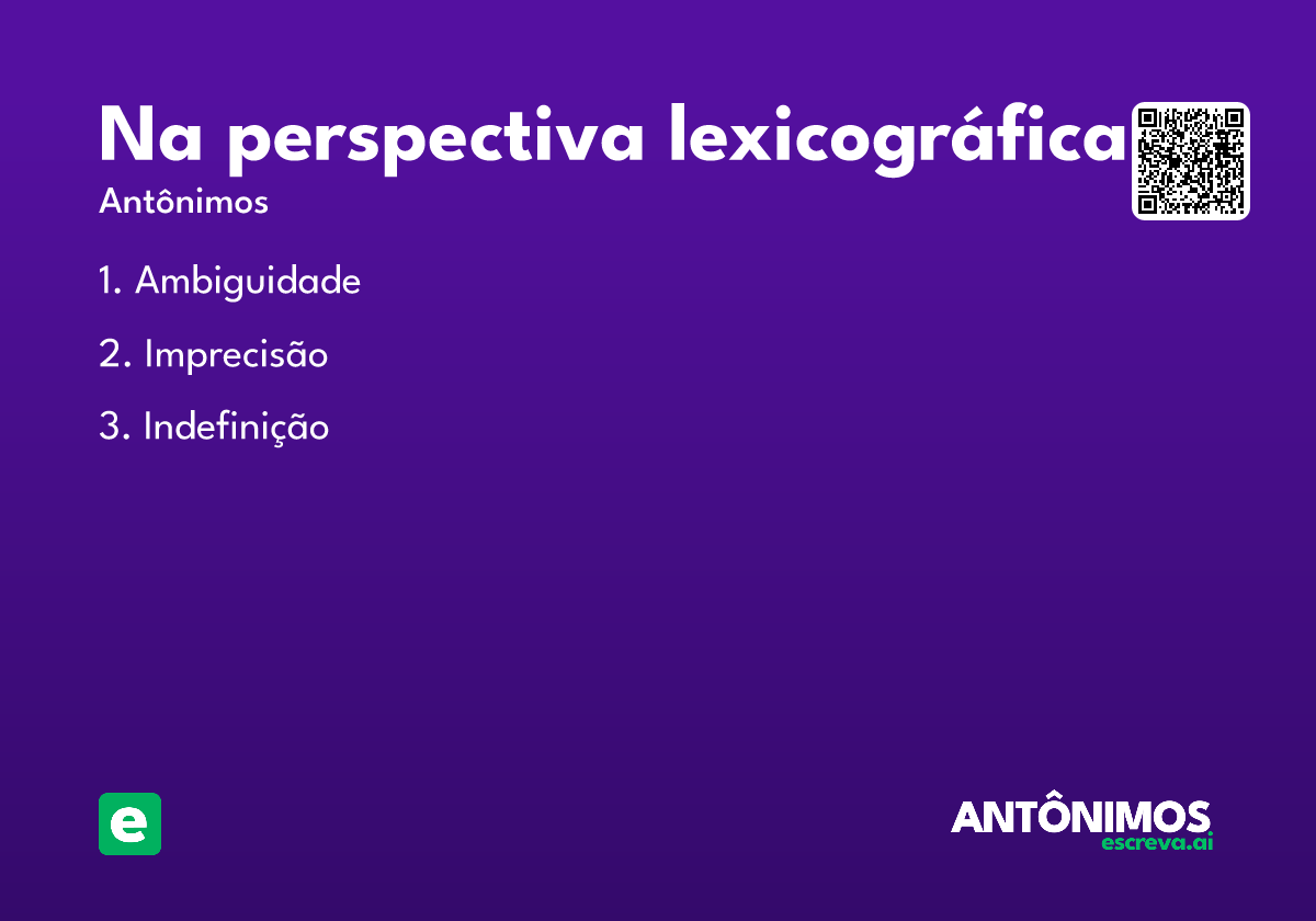 na perspectiva lexicográfica