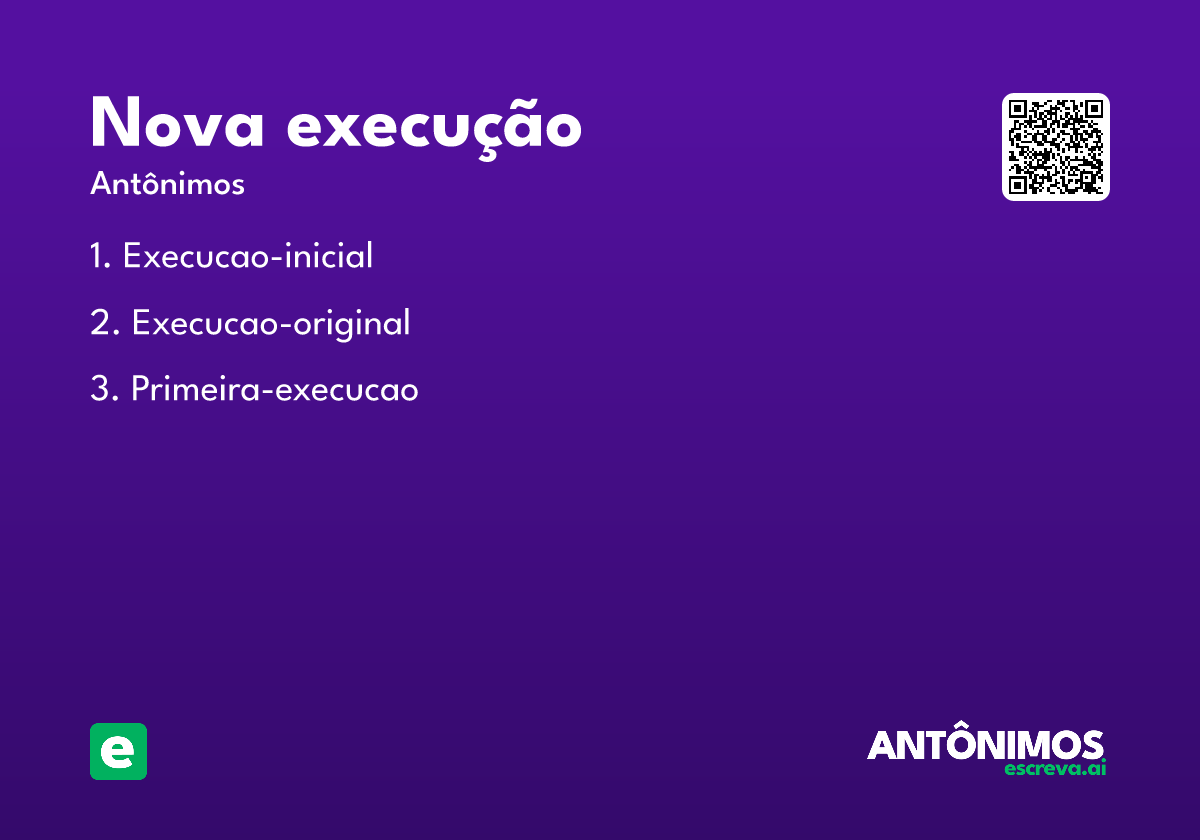 nova execução