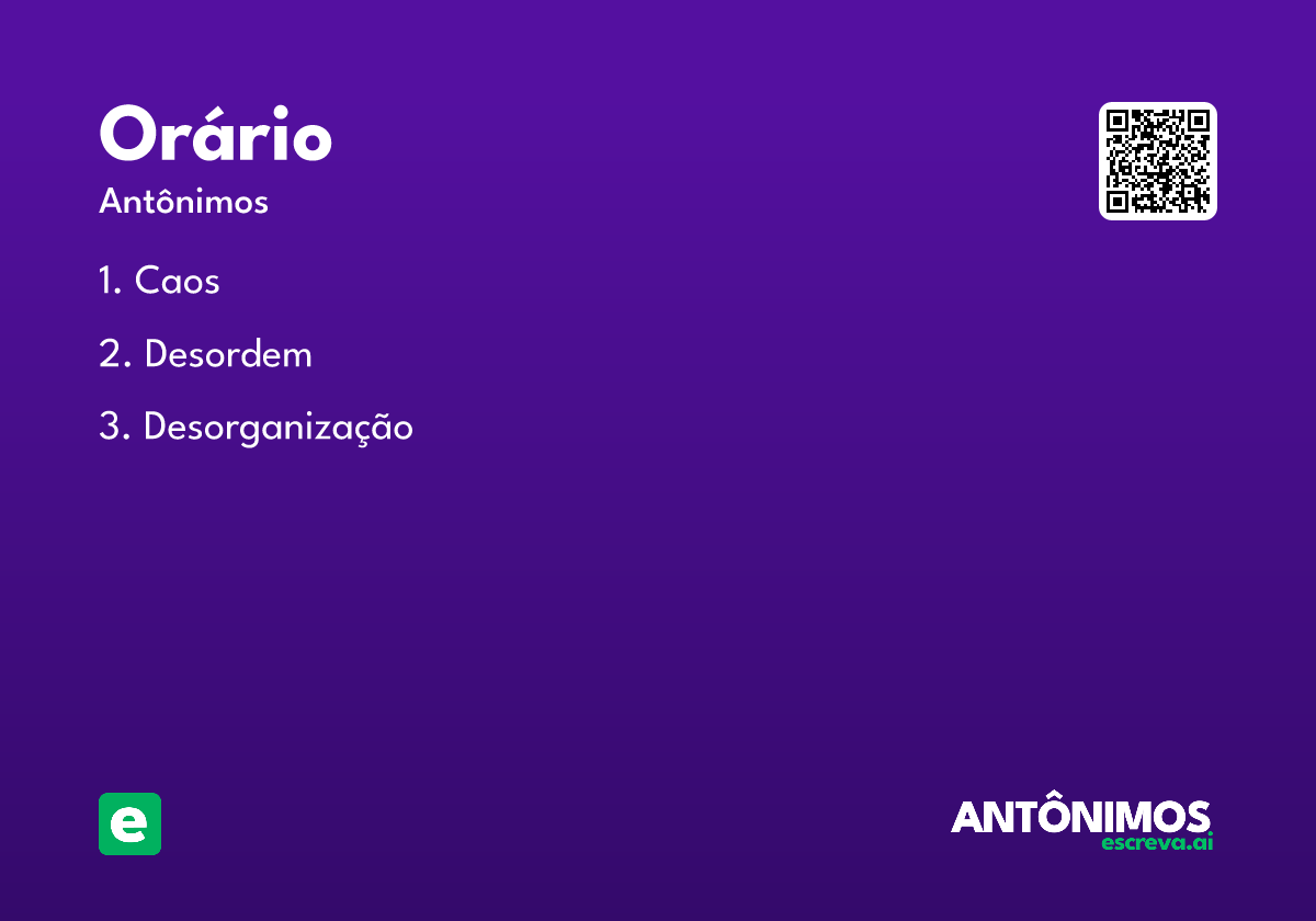 orário