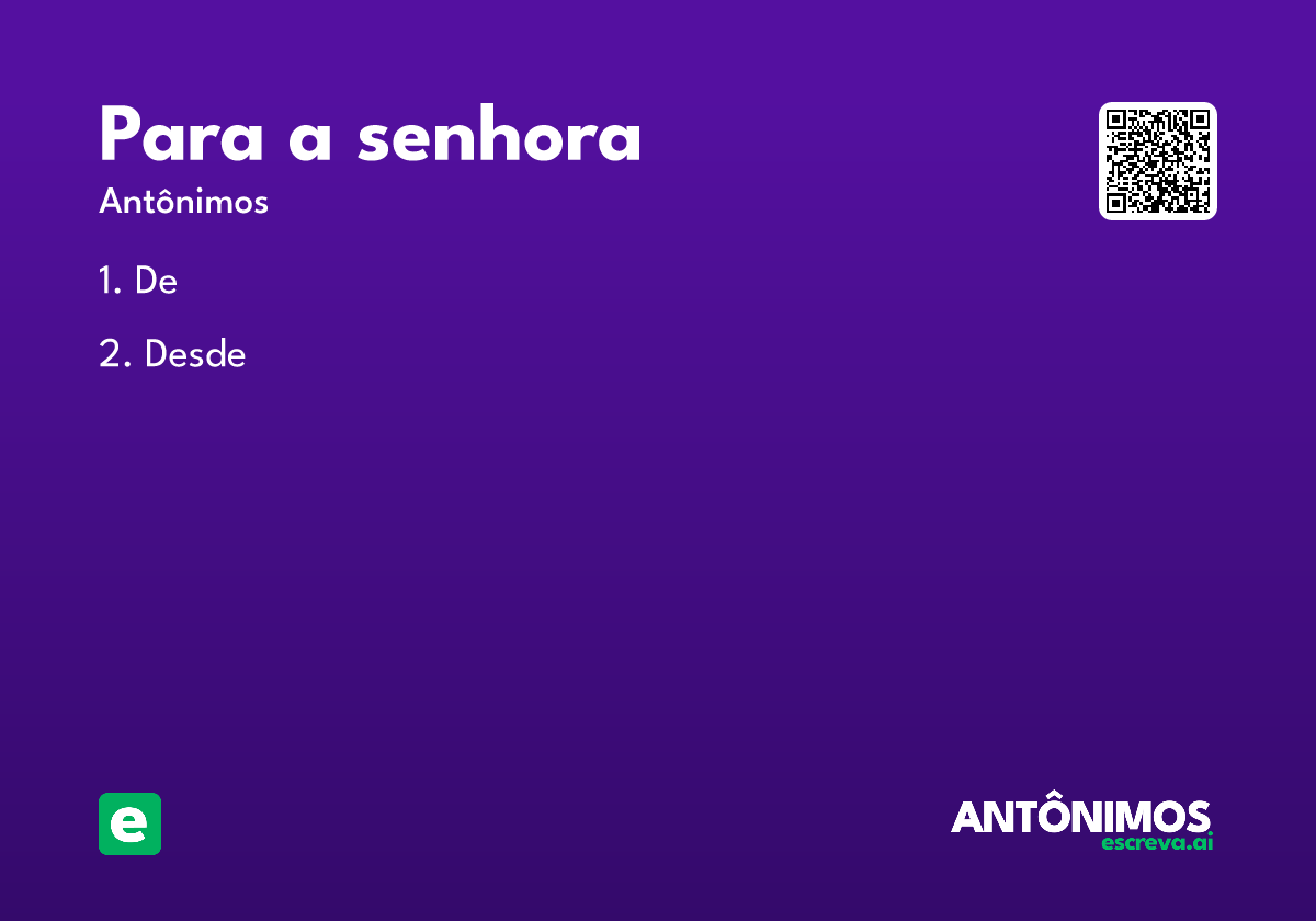 para a senhora