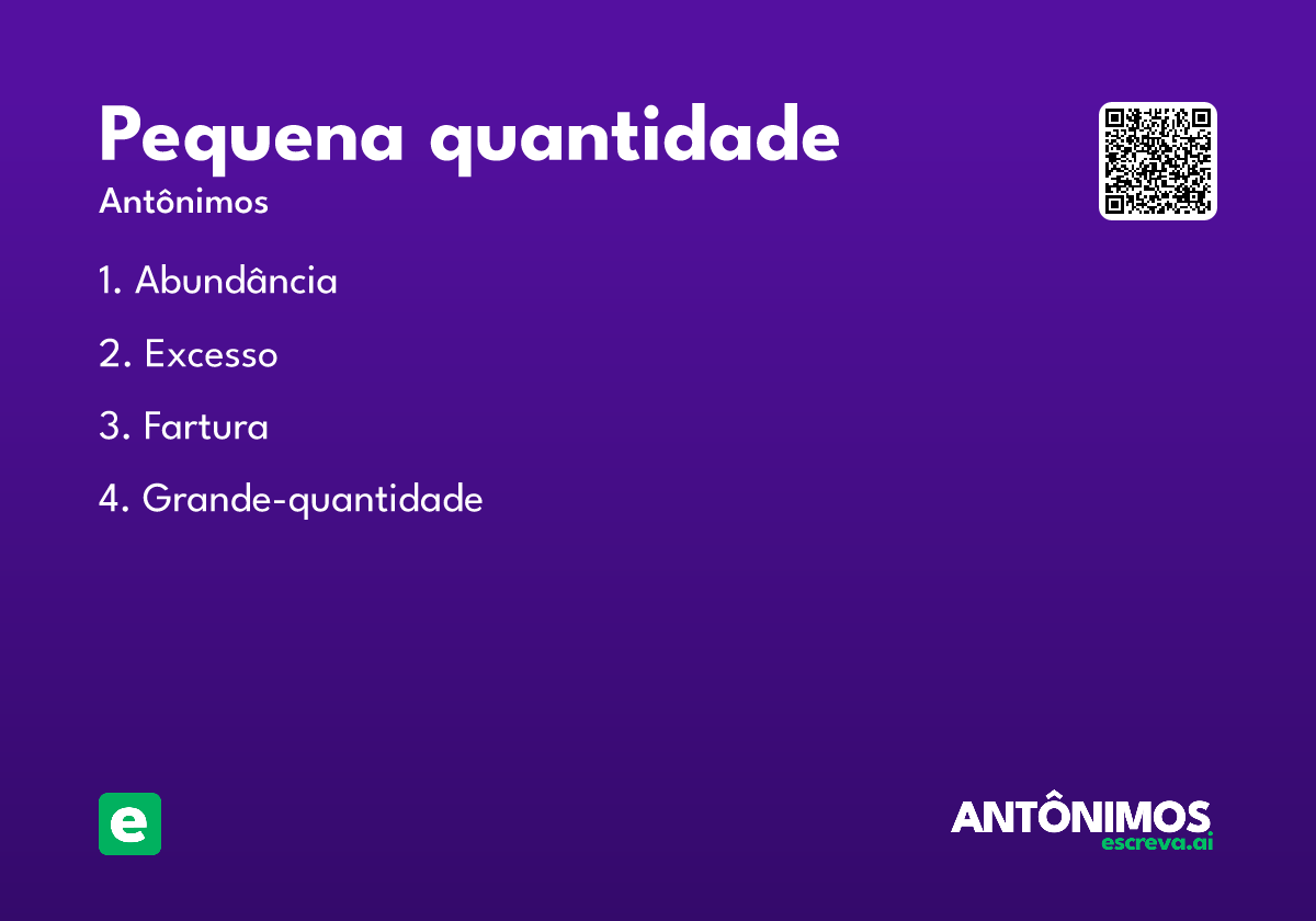 pequena quantidade