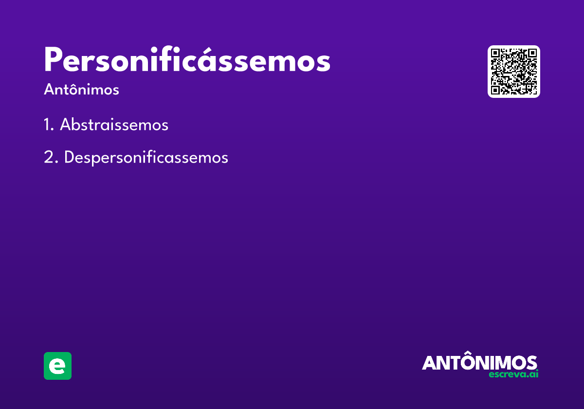 personificássemos