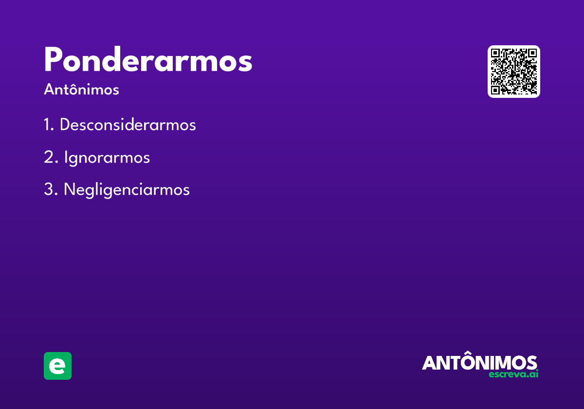 ponderarmos