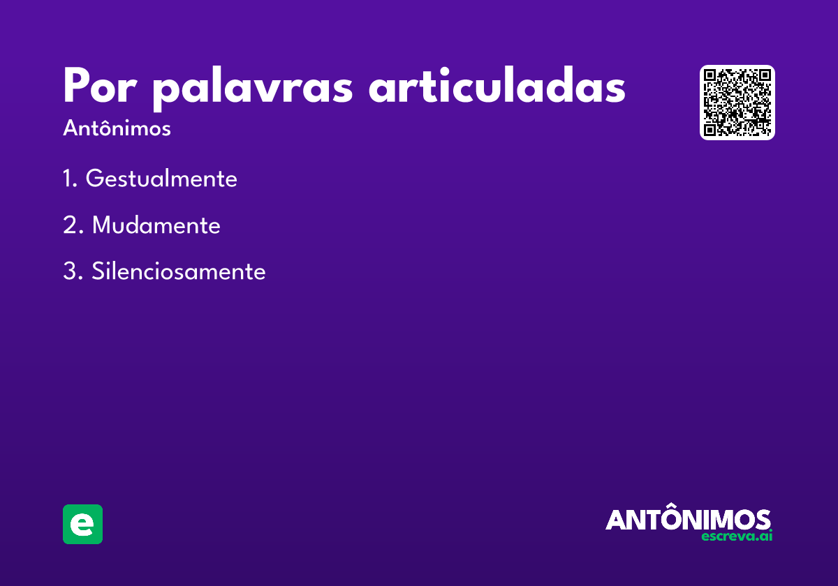 por palavras articuladas