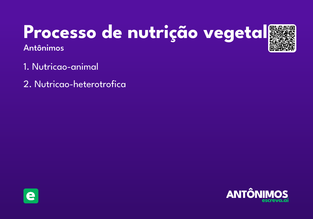 processo de nutrição vegetal