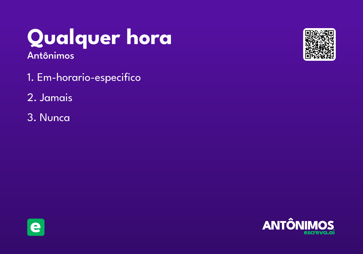 qualquer hora
