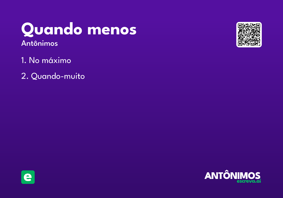 quando menos