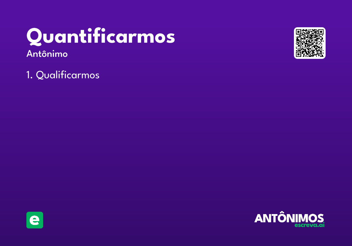 quantificarmos