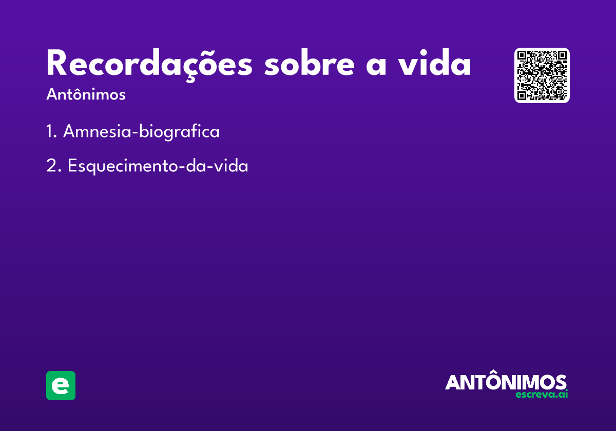 recordações sobre a vida