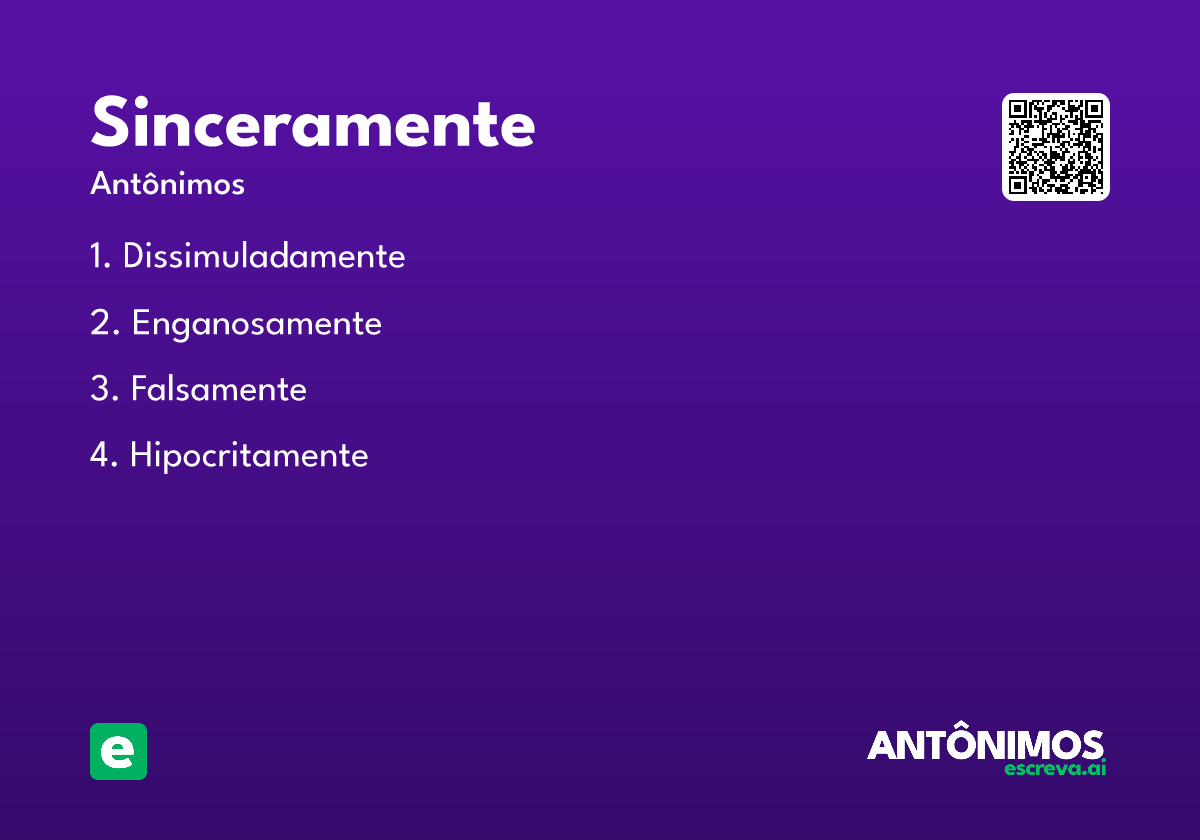 sinceramente
