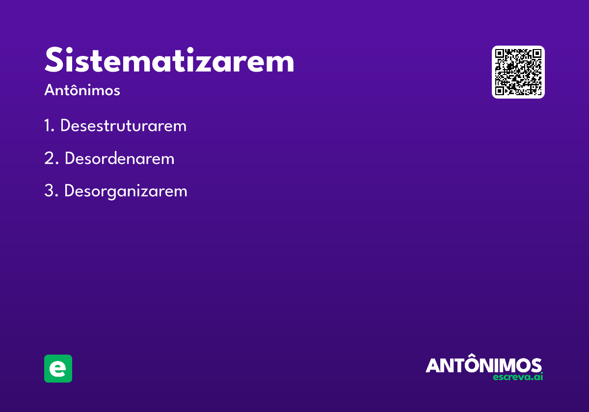 sistematizarem