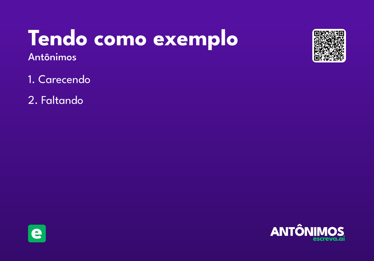 tendo como exemplo