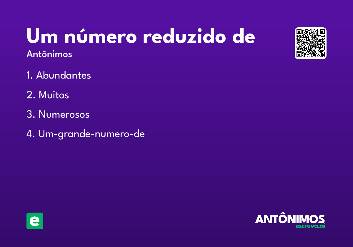 um número reduzido de