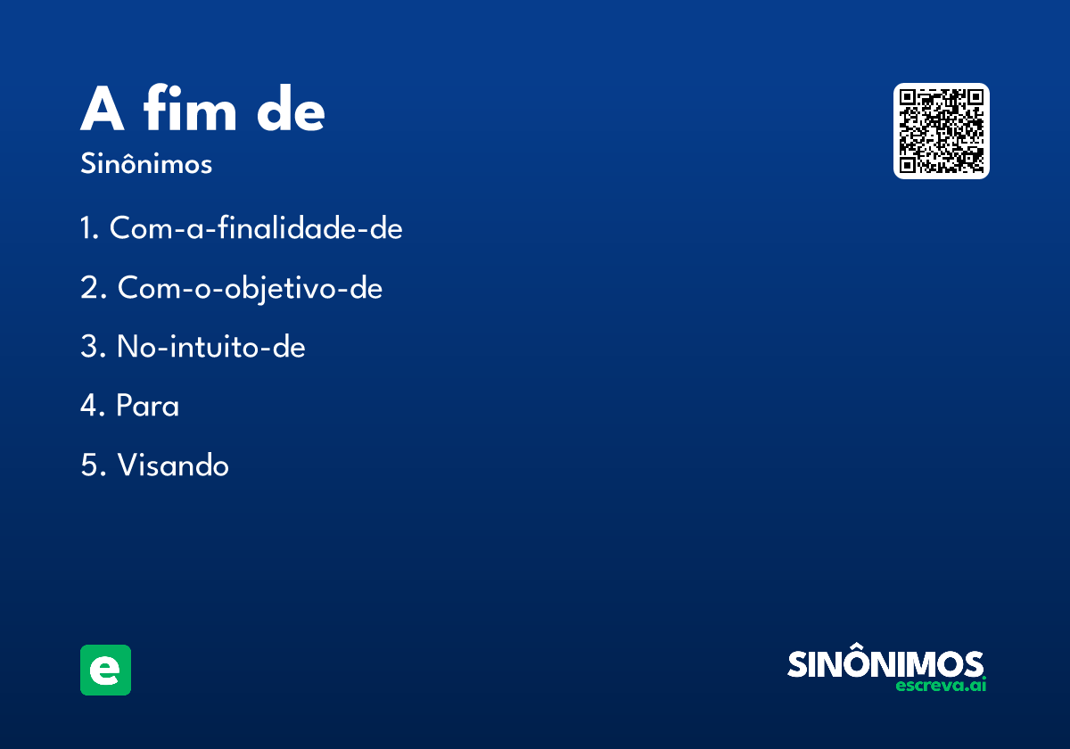 a fim de