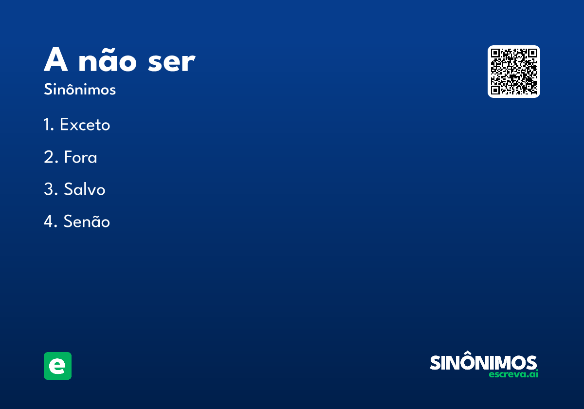 a não ser