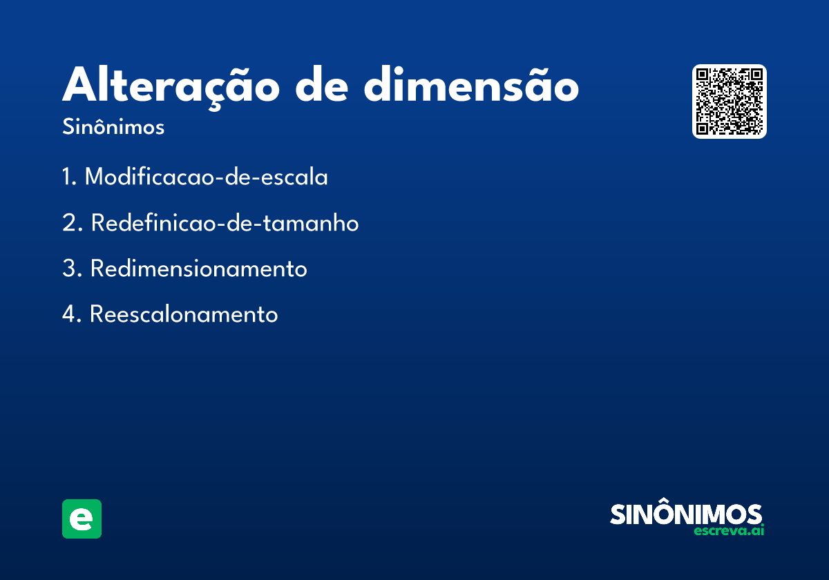 alteração de dimensão