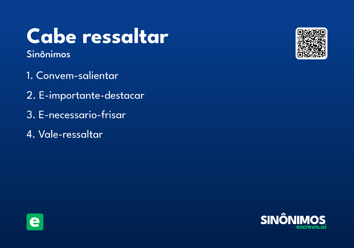 cabe ressaltar