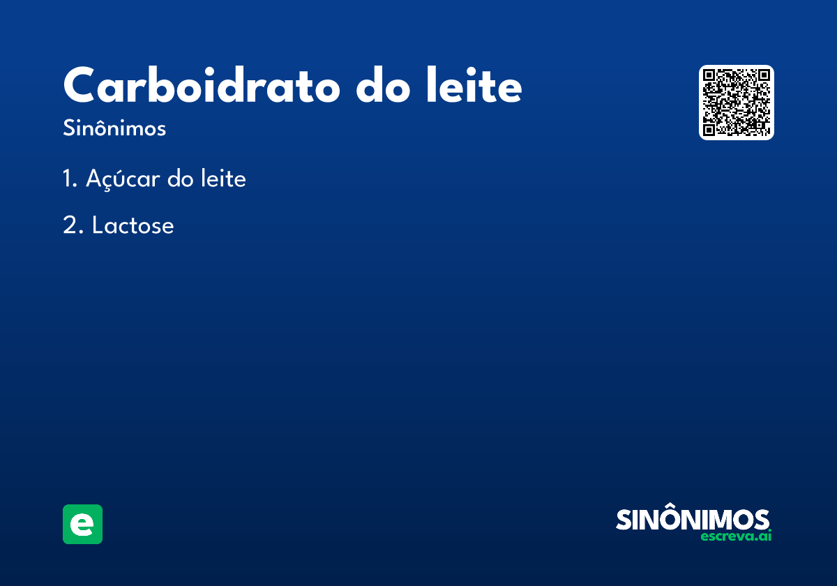 carboidrato do leite
