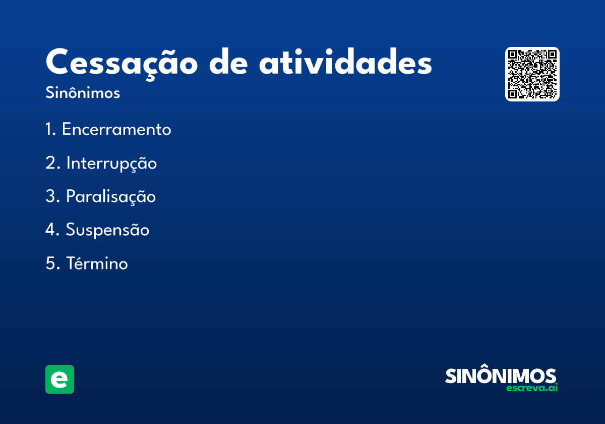 cessação de atividades