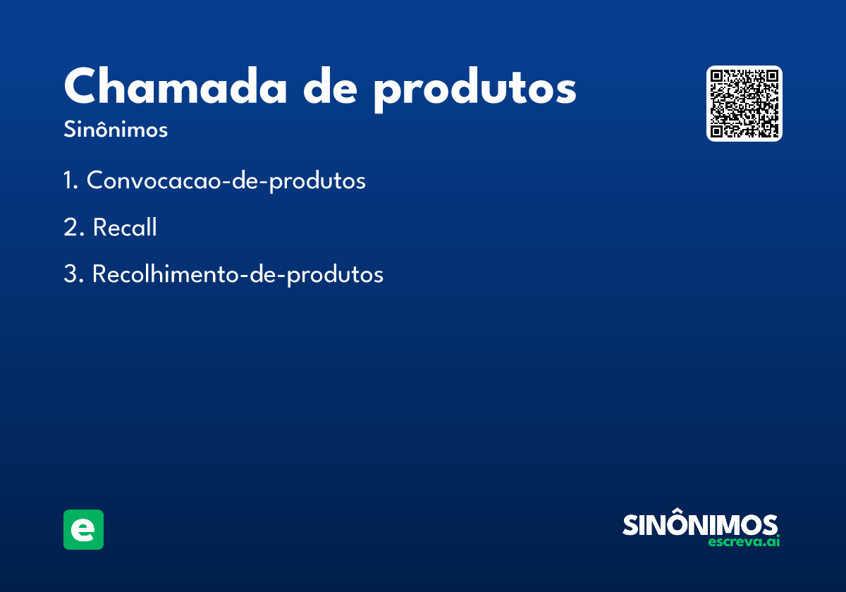 chamada de produtos