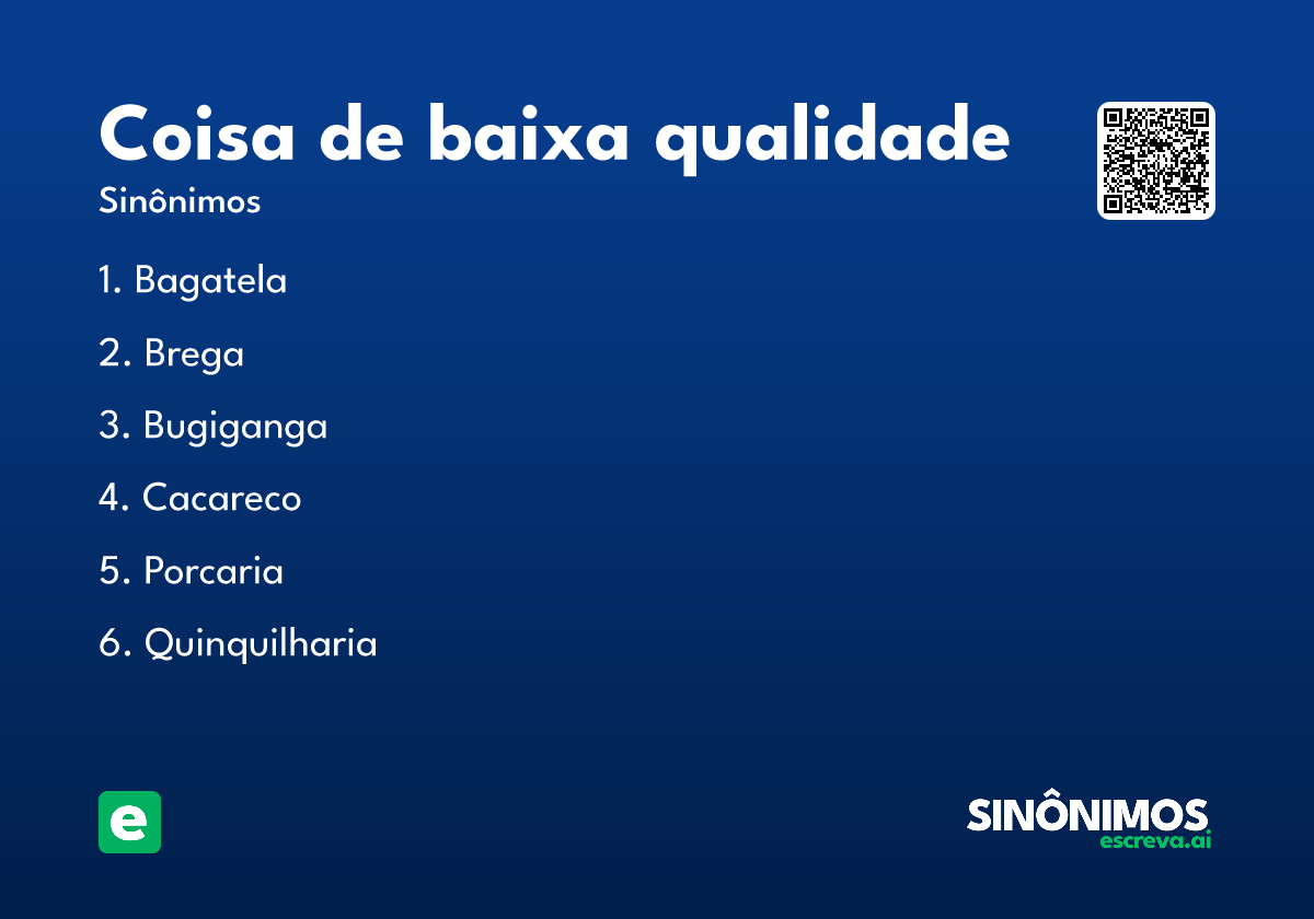 coisa de baixa qualidade